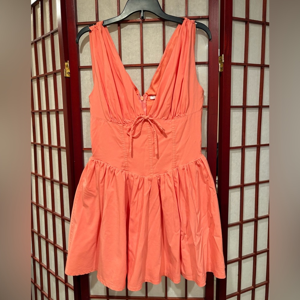 Coral Sleeveless Dress